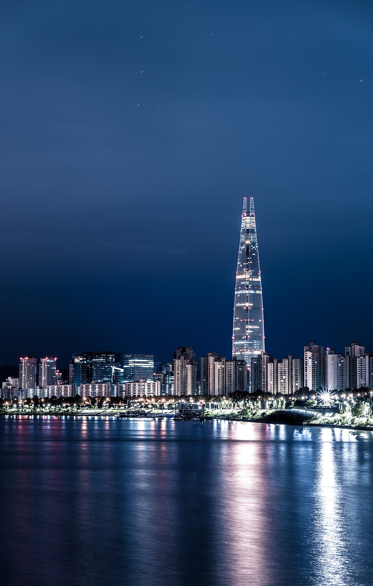 Seoul's skyline at night in August 2018.