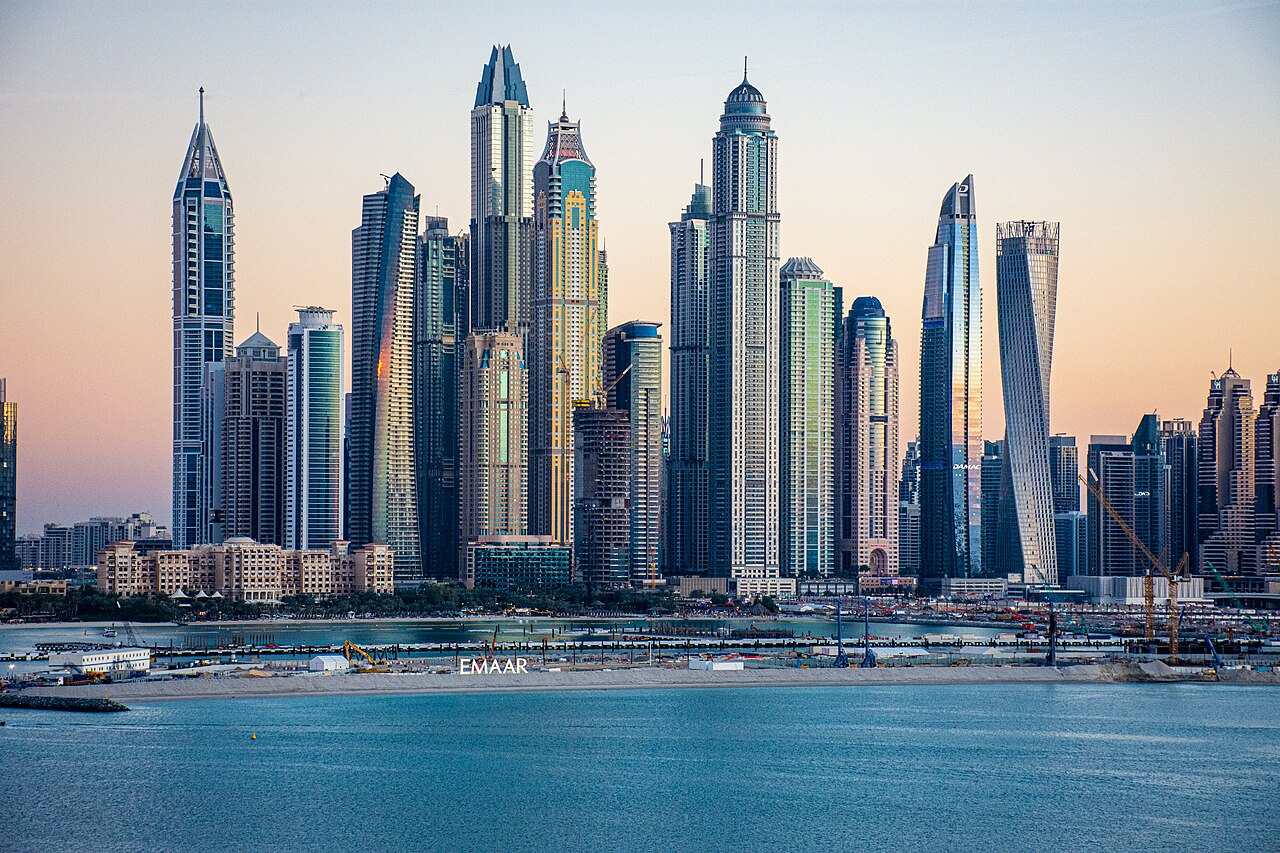 Dubai Marina skyline, 14 February 2020.